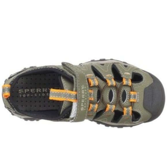 Sperry Top-Sider Kids Boys Wet Tech Closed-Toe Fisherman Sandal Oliver Green 11W - Picture 4 of 16
